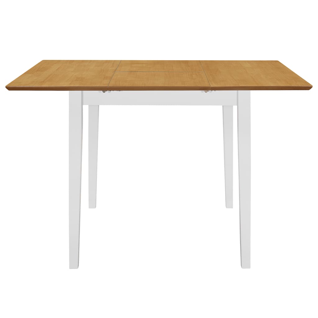 vidaXL Išskleidž. valg. stalas, baltas, (80x120)x80x74 cm, MDF