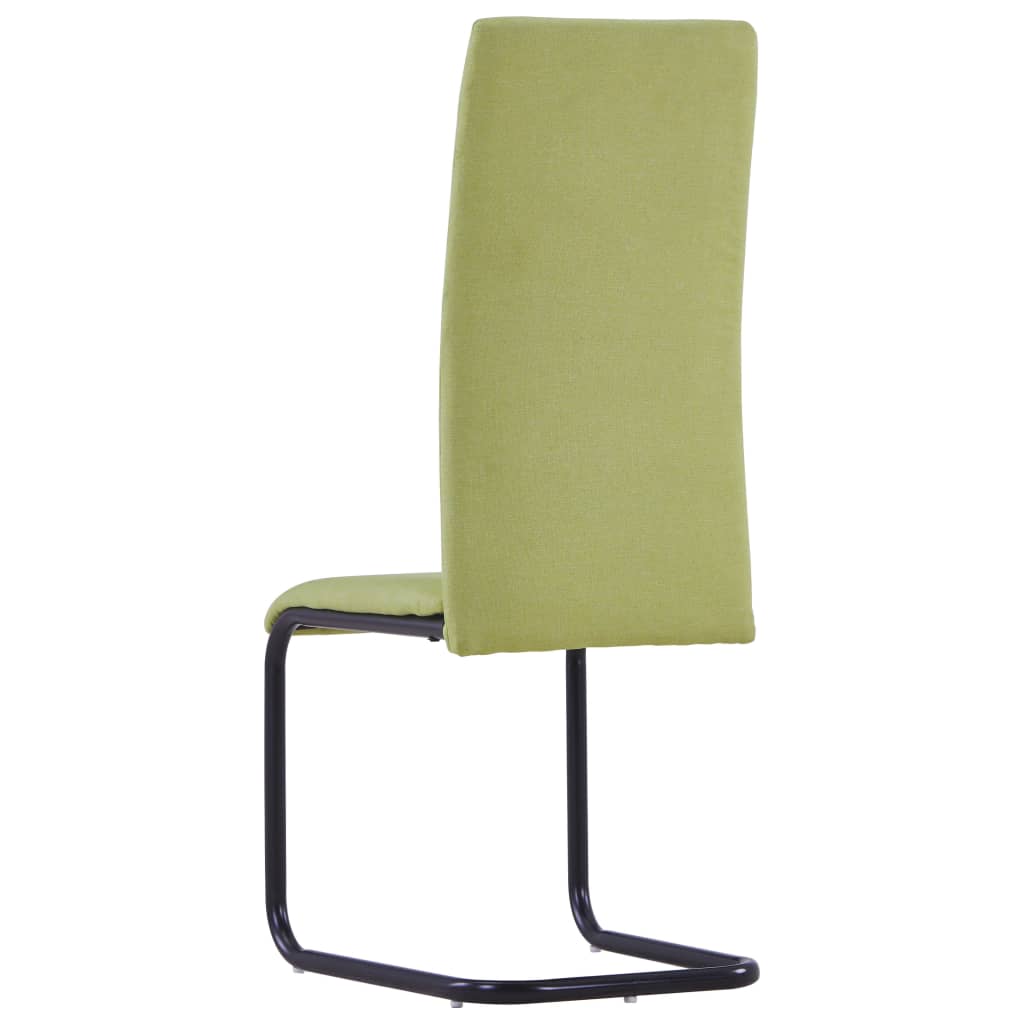 vidaXL Gembinės valgomojo kėdės, 4 vnt., žalios, audinys