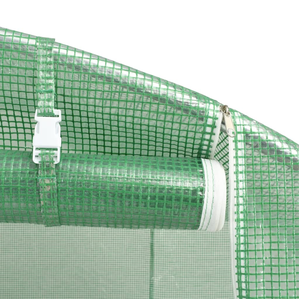 vidaXL Šiltnamis su plieno rėmu, žalios spalvos, 6x6x2,85m, 36m²