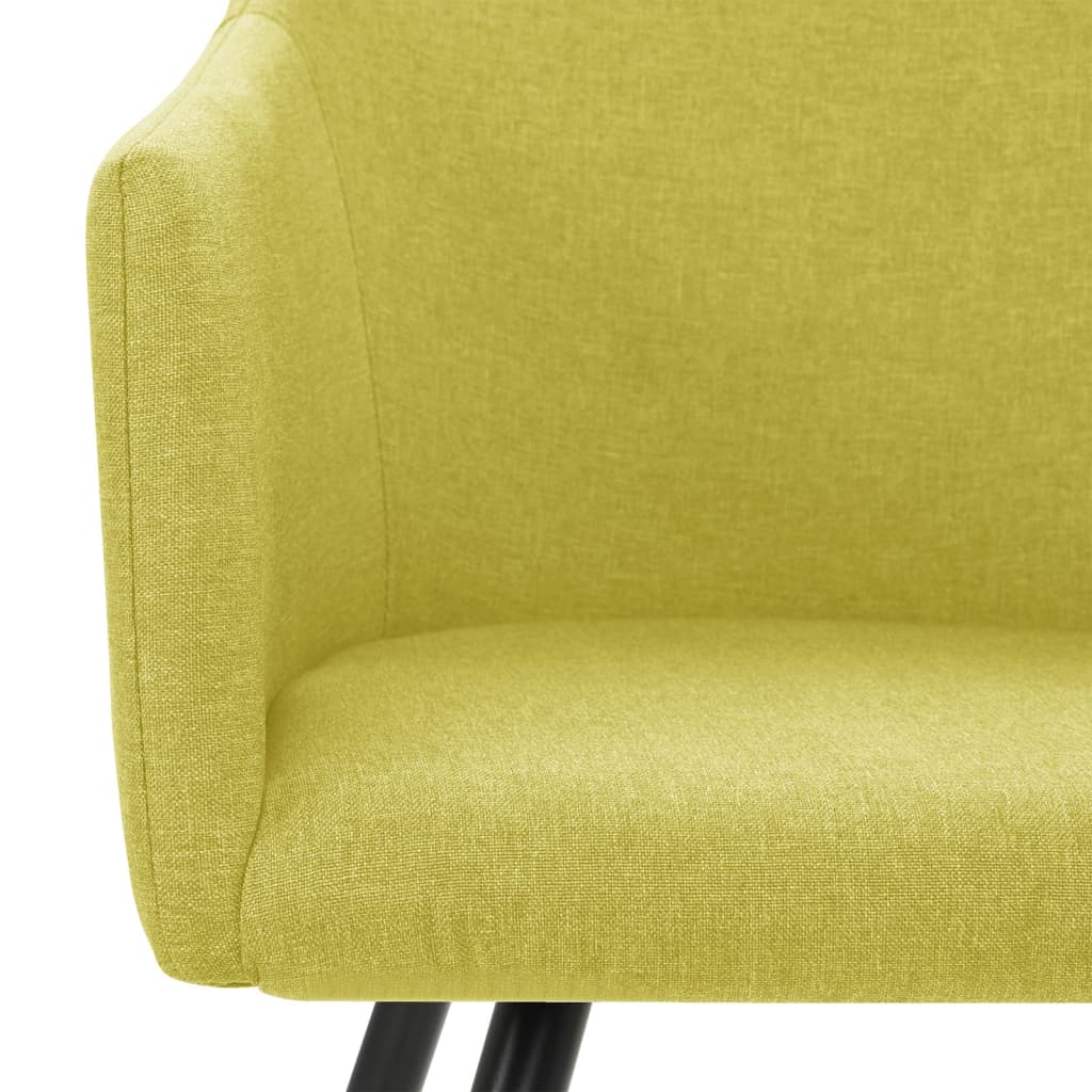 vidaXL Valgomojo kėdės, 4vnt., žalios, audinys