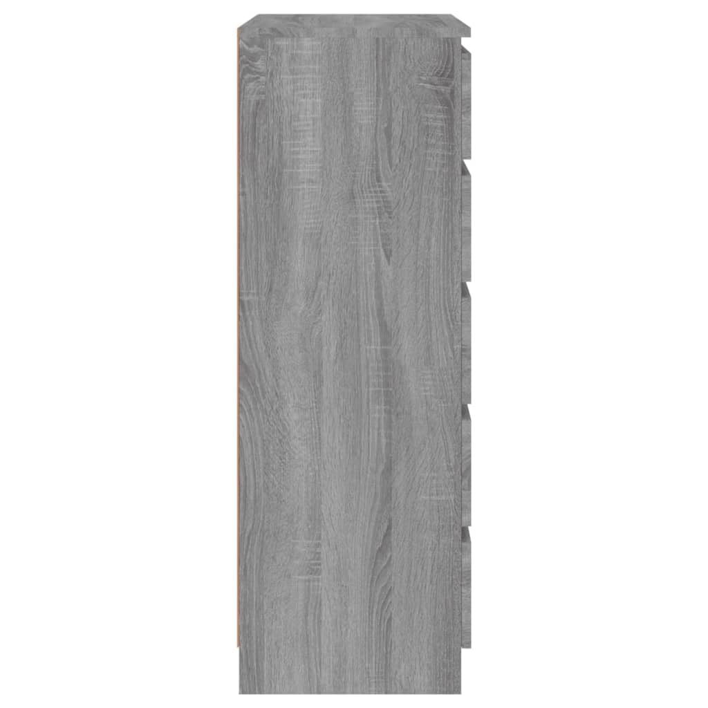 vidaXL Spintelė su stalčiais, pilka ąžuolo, 60x36x103cm, mediena