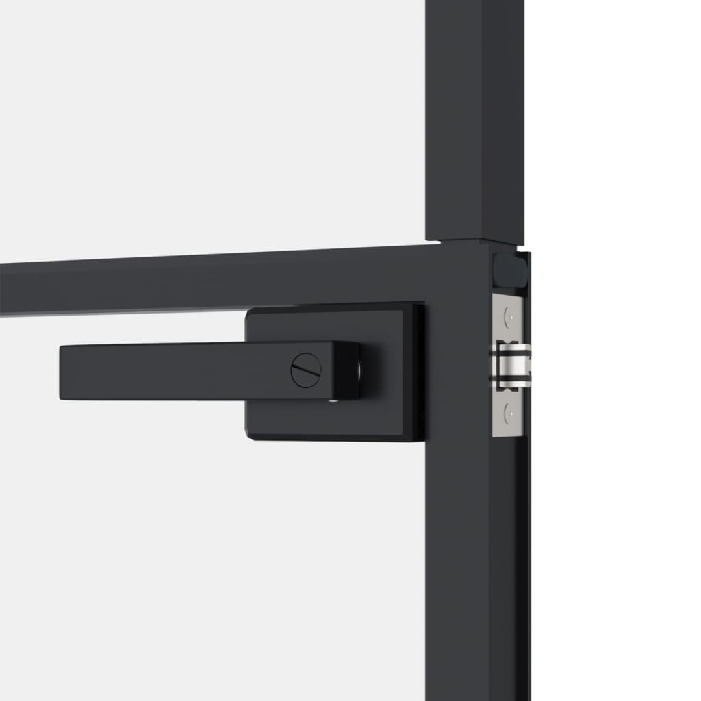 vidaXL Vidaus durys, juodos, 102x201,5cm, grūdintas stiklas/aliuminis