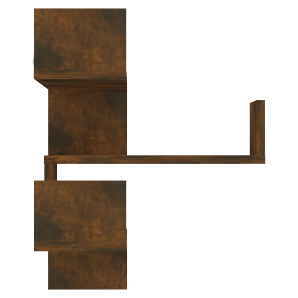 vidaXL Sieninė kampinė lentyna, dūminio ąžuolo, 40x40x50cm, mediena