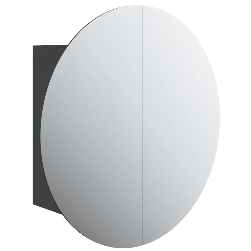 vidaXL Vonios kambario spintelė su veidrodžiu/LED, juoda, 40x40x17,5cm