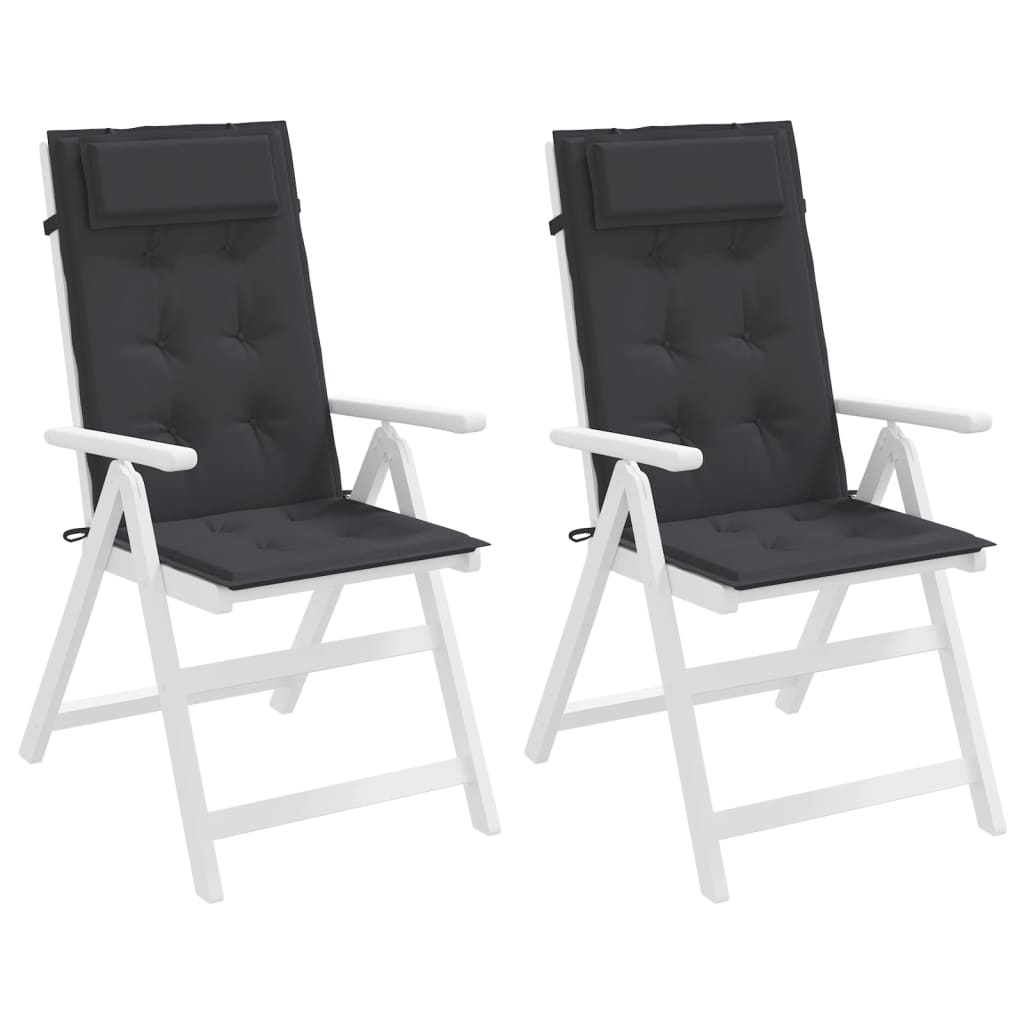 vidaXL Kėdės pagalvėlės, 2vnt., juodos spalvos, oksfordo audinys