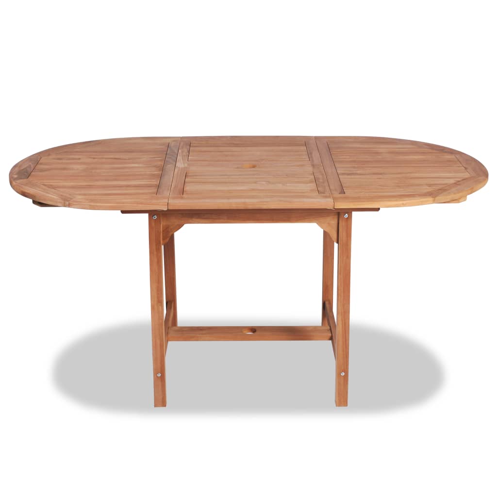 vidaXL Sodo stalas, tikmedžio masyvas, (110-160)x80x75cm