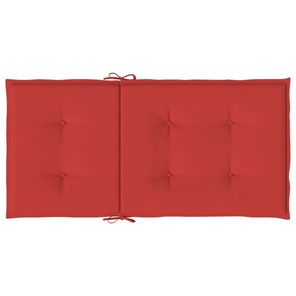 vidaXL Sodo kėdės pagalvėlės, 2vnt., raudonos, 100x50x3cm, audinys