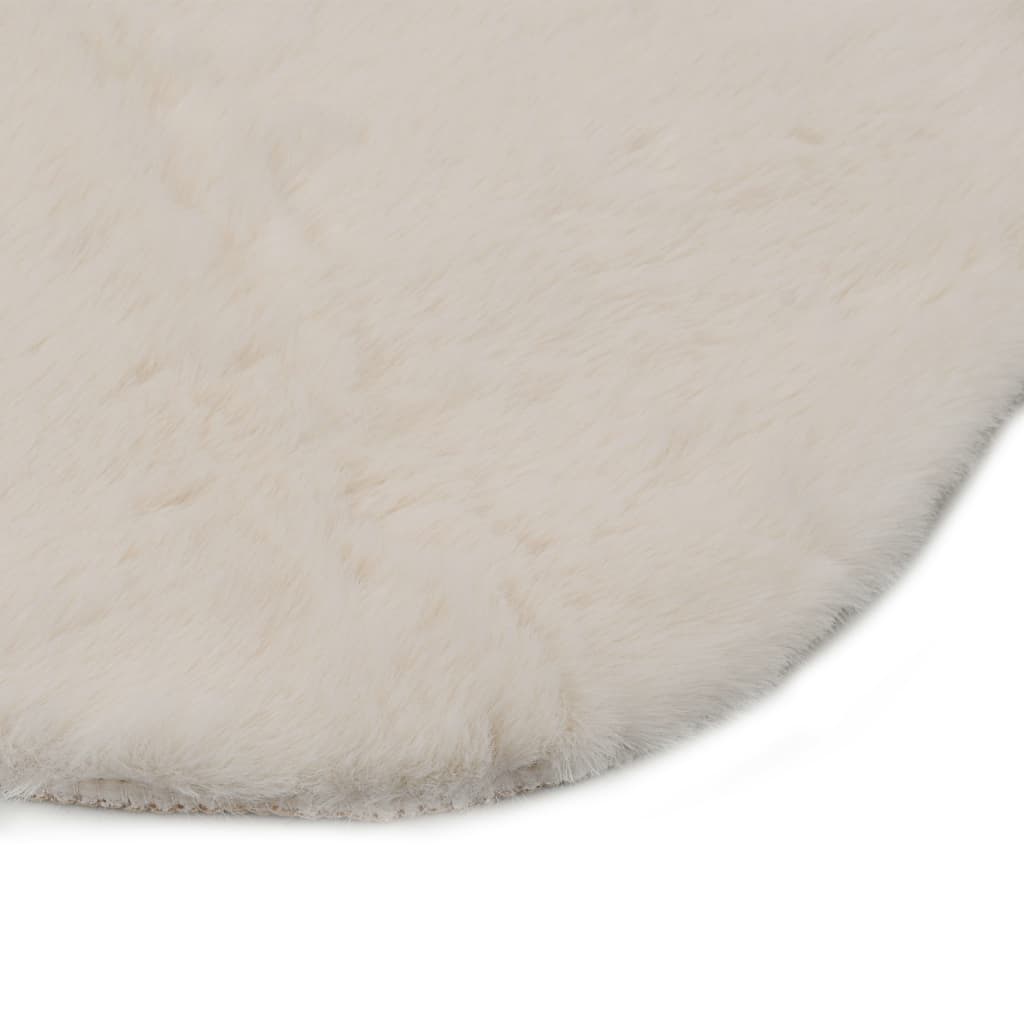 vidaXL Kilimas, kreminės spalvos, 65x95cm, dirbtinis triušio kailis