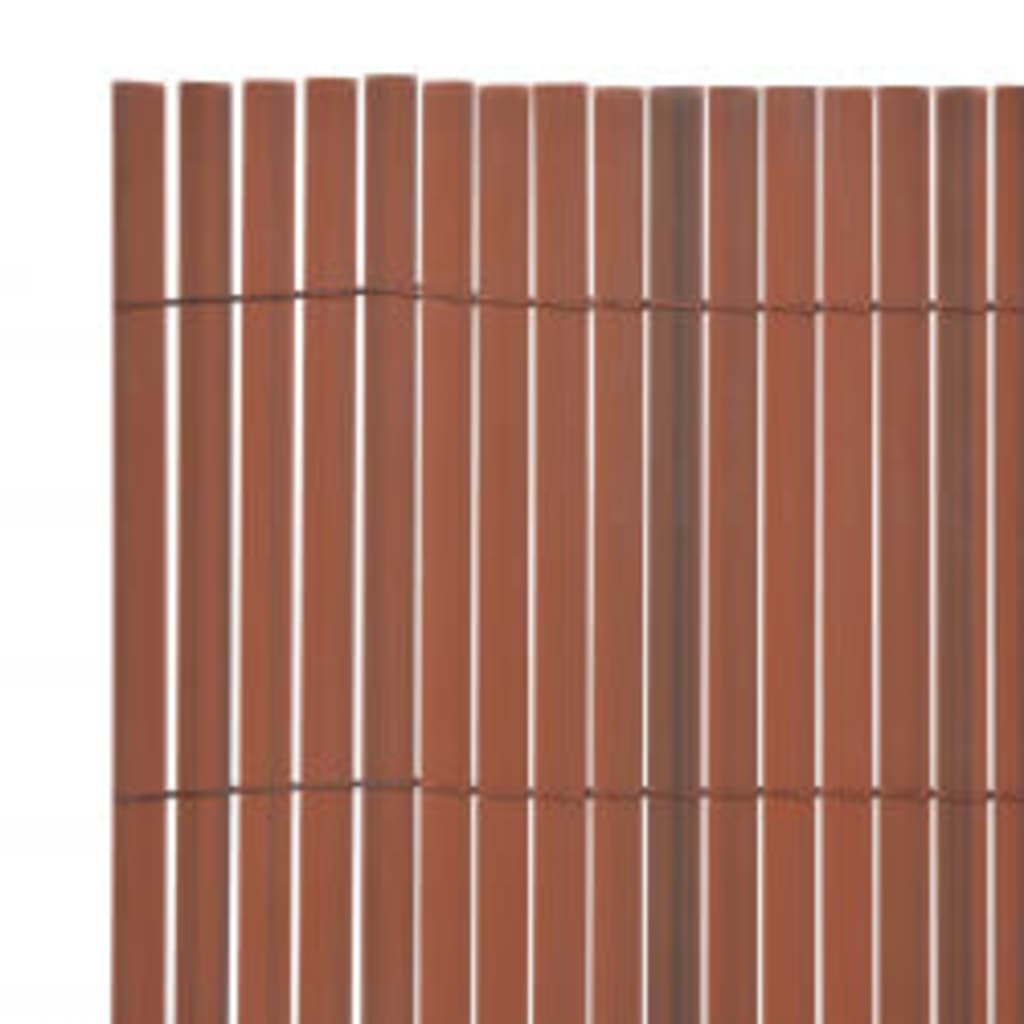 vidaXL Dvipusė sodo tvora, rudos spalvos, 110x300cm