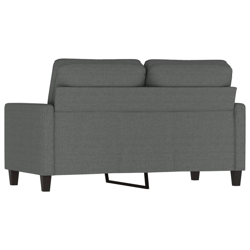 vidaXL Dvivietė sofa, tamsiai pilkos spalvos, 120cm, audinys