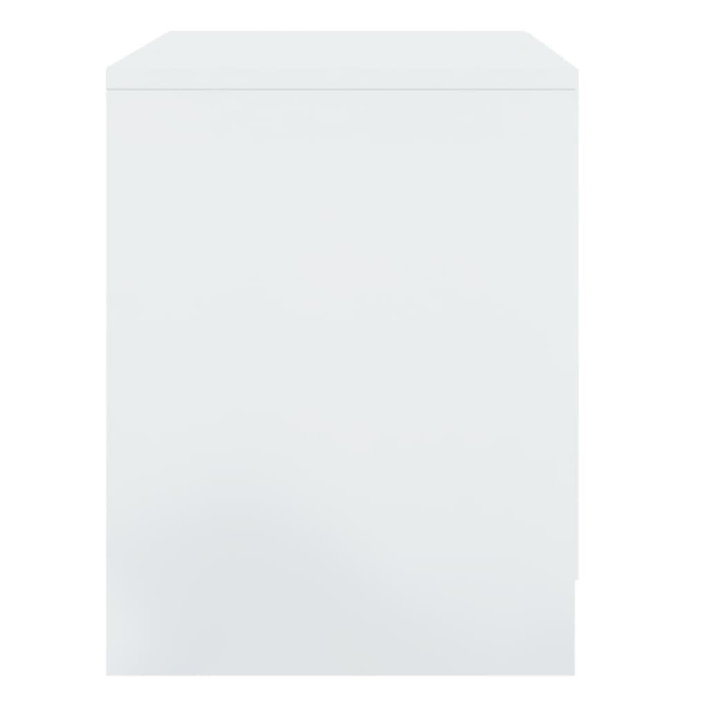 vidaXL Naktinė spintelė, baltos spalvos, 45x34,5x44,5cm, MDP, blizgi