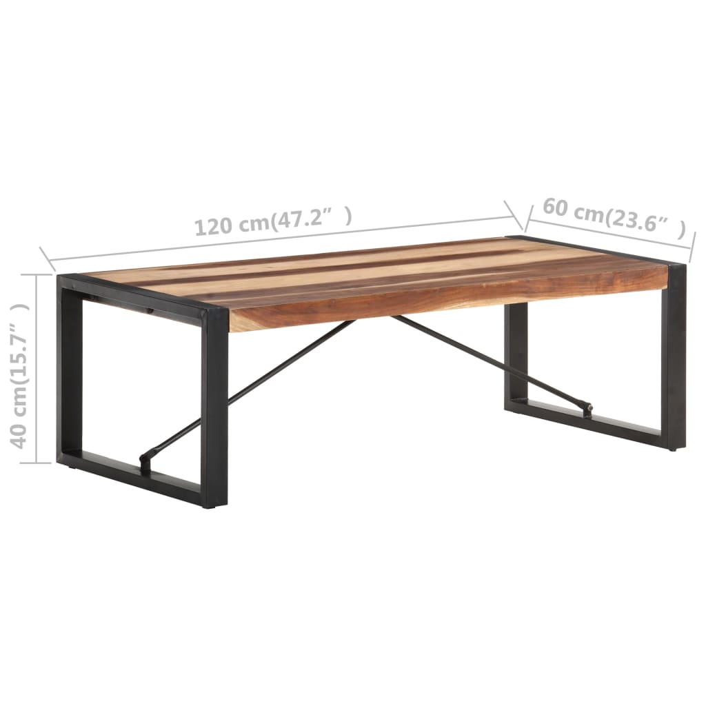 vidaXL Kavos staliukas, 120x60x40cm, mediena su dalbergijos apdaila
