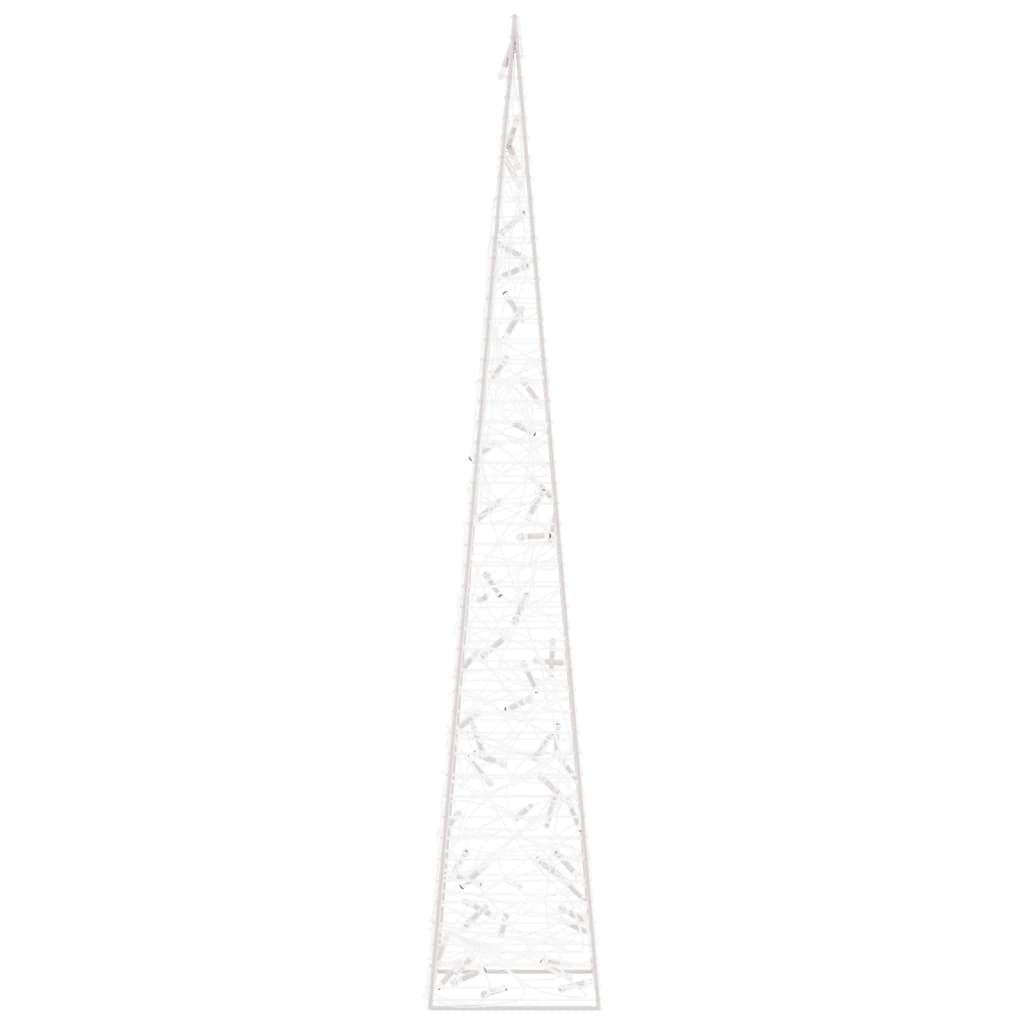vidaXL Šviečianti kalėdinė dekoracija kūgis, balta, 120cm, akrilas