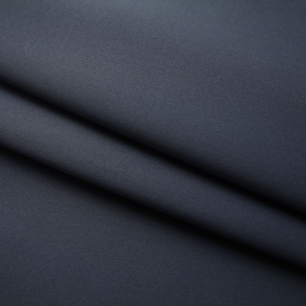 vidaXL Naktinė užuolaida su kabliukais, antracito spalvos, 290x245cm