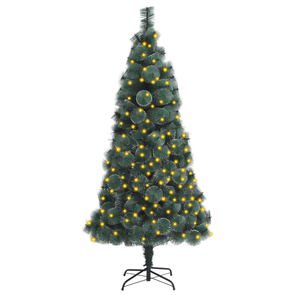 vidaXL Dirbtinė apšviesta Kalėdų eglutė, žalia, 120cm, PVC ir PE