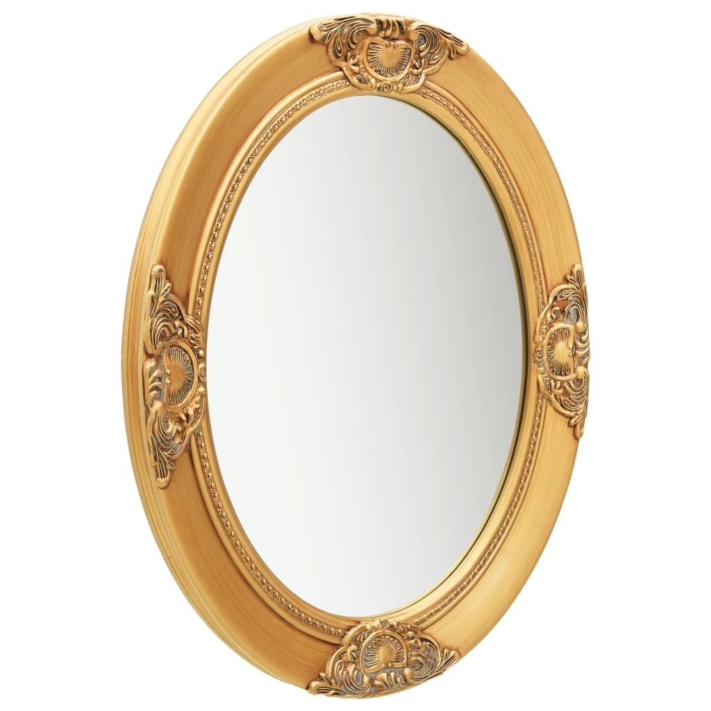 vidaXL Sieninis veidrodis, auksinis, 50x60cm, barokinio stiliaus