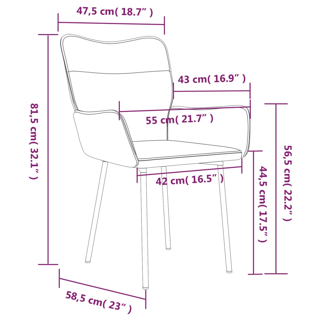 vidaXL Valgomojo kėdės, 2vnt., rudos spalvos, aksomas