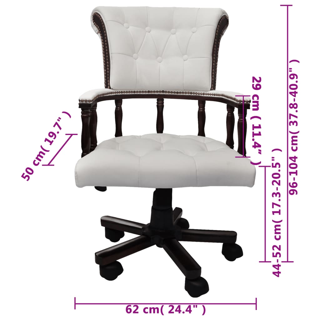 vidaXL Pasukama biuro kėdė, balta