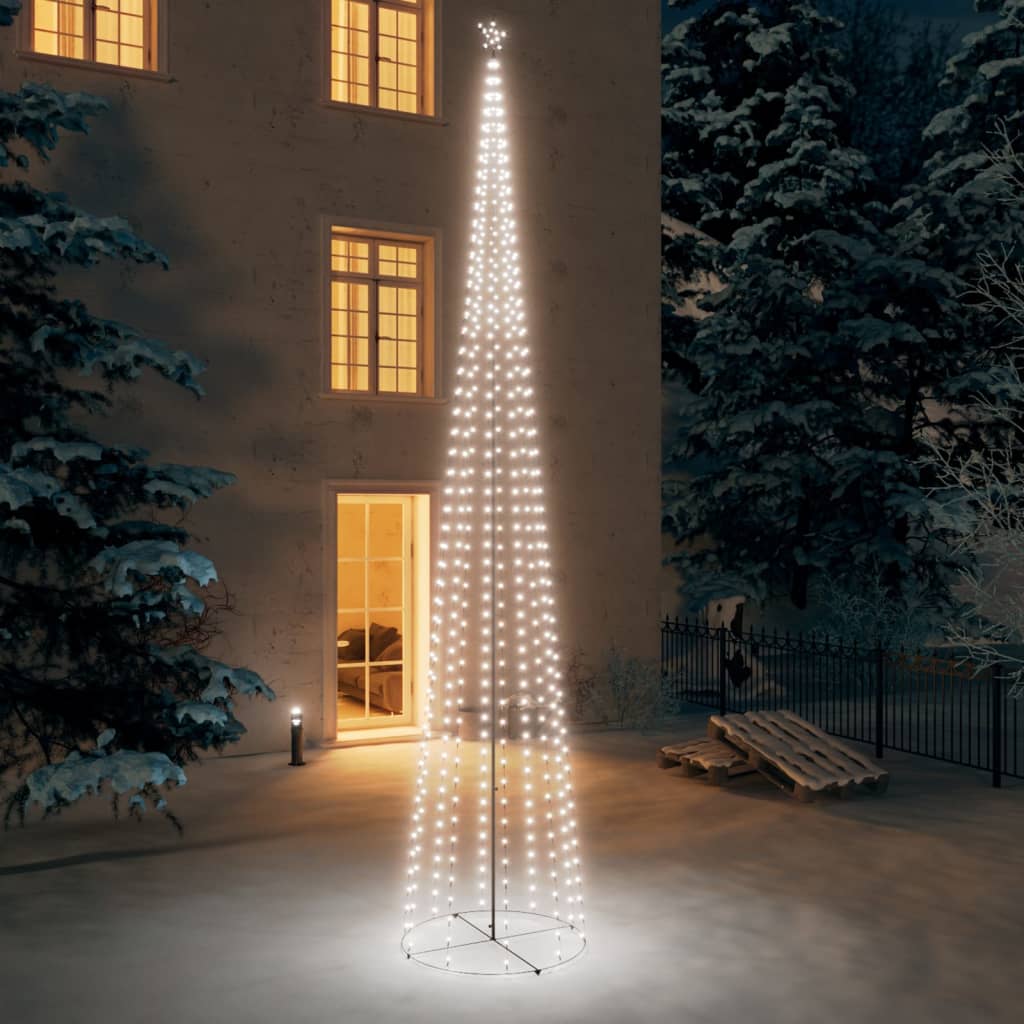 vidaXL Kalėdų eglutė, 160x500cm, kūgio formos, 752 šaltos baltos LED