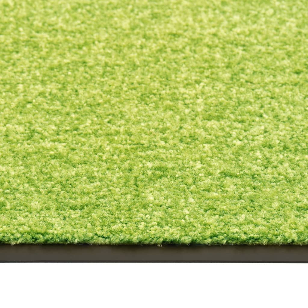 vidaXL Durų kilimėlis, žalios spalvos, 90x120cm, plaunamas