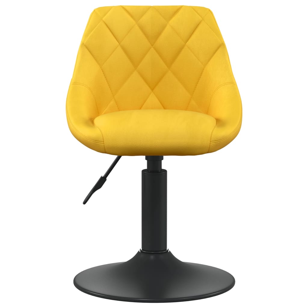 vidaXL Valgomojo kėdė, garstyčių geltonos spalvos, aksomas (335323)