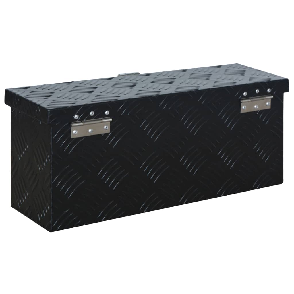 vidaXL Aliuminio dėžė, juoda, 485x140x200 mm