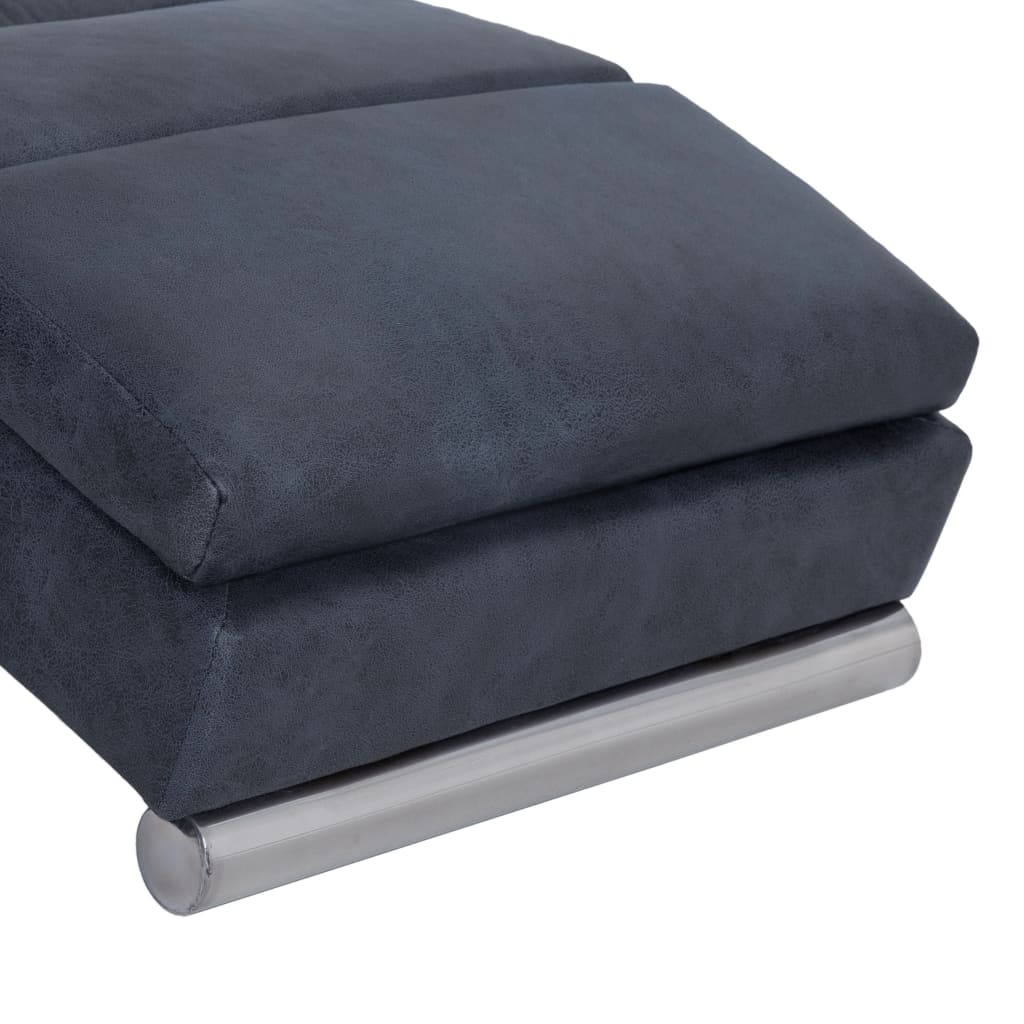 vidaXL Poilsio gultas, pilkas, dirbtinė versta oda