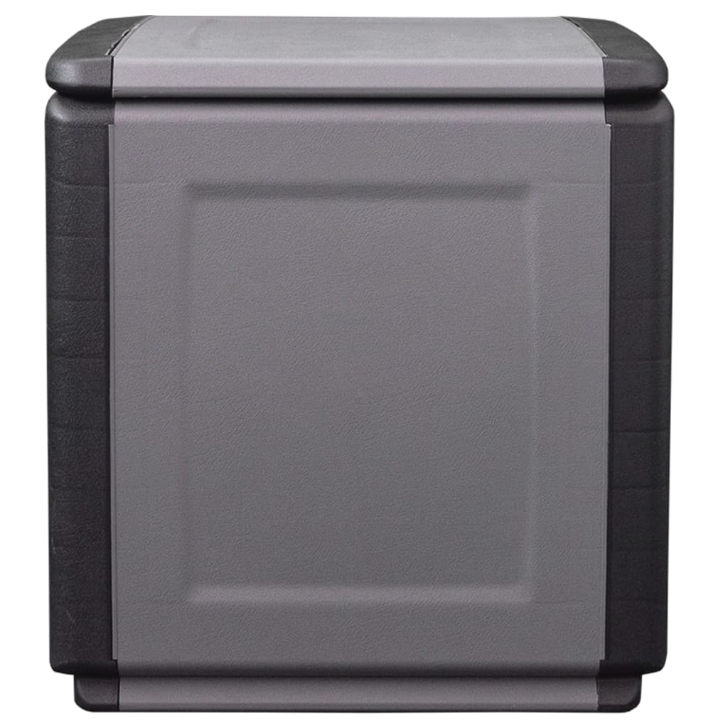 vidaXL Sodo daiktadėžė, tamsiai pilka ir juoda, 54x53x57cm, 130l