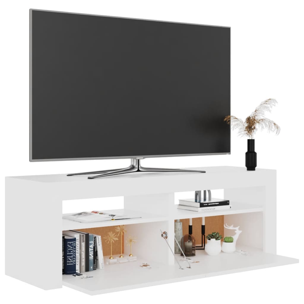 vidaXL TV spintelė su LED apšvietimu, balta spalva, 120x35x40 cm