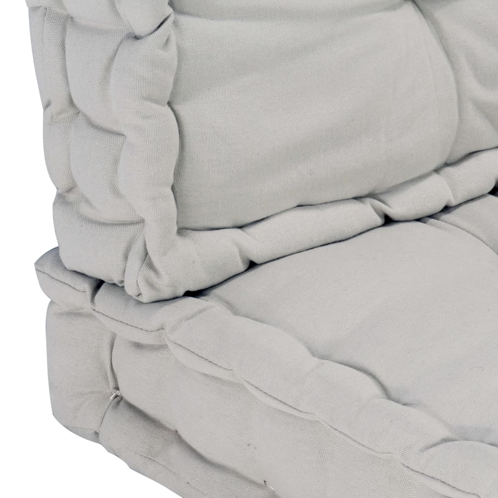 vidaXL Grindų/paletės pagalvėlės, 2vnt., pilkos spalvos, medvilnė