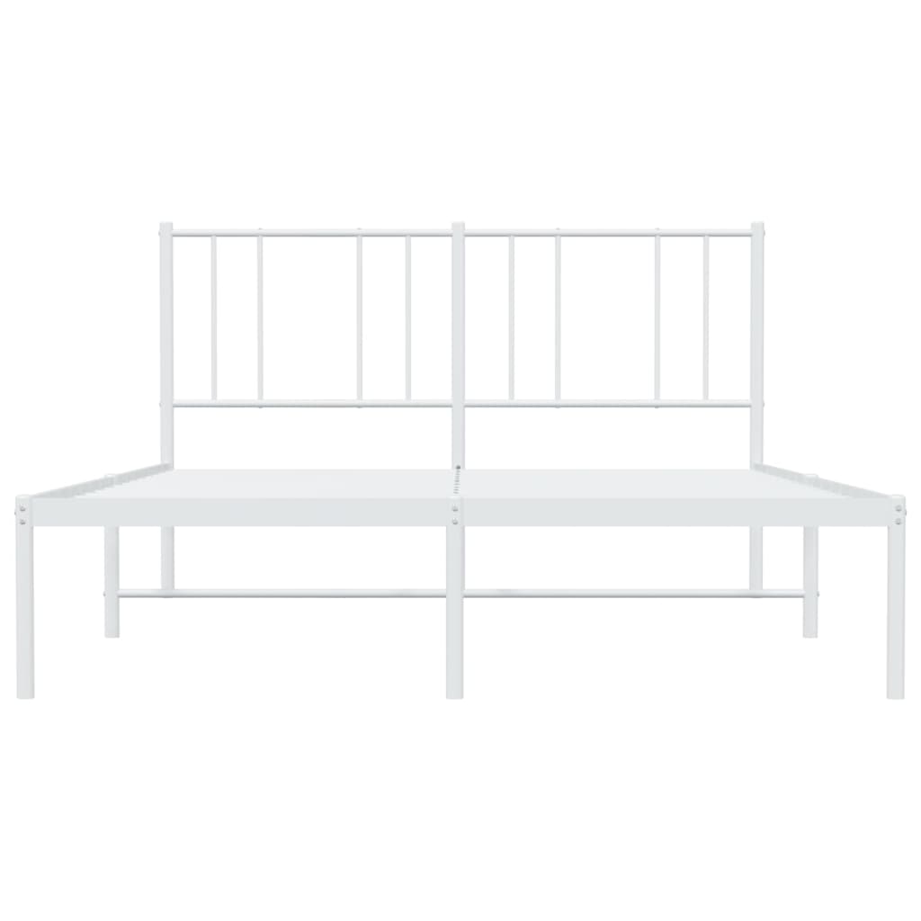vidaXL Metalinis lovos rėmas su galvūgaliu, baltos spalvos, 160x200cm