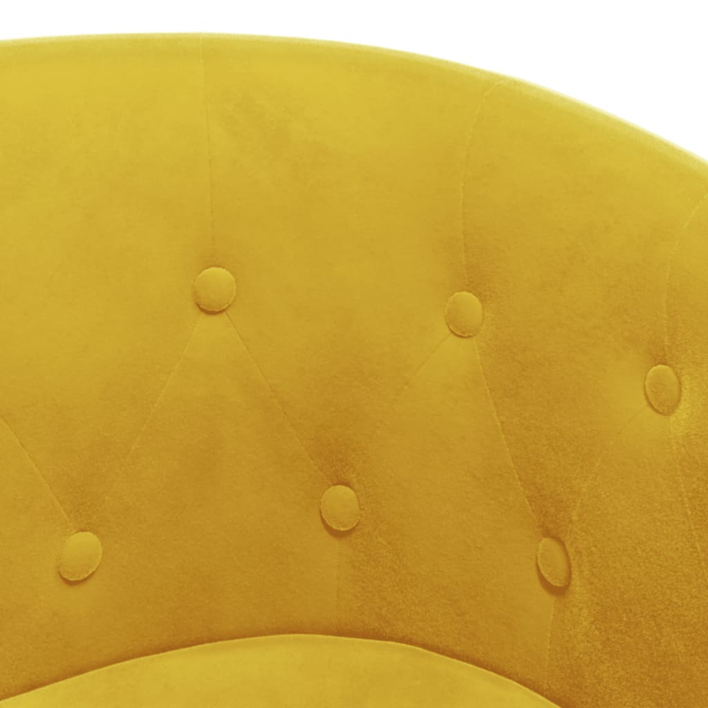 vidaXL Krėslas su pakoja, geltonos spalvos, aksomas