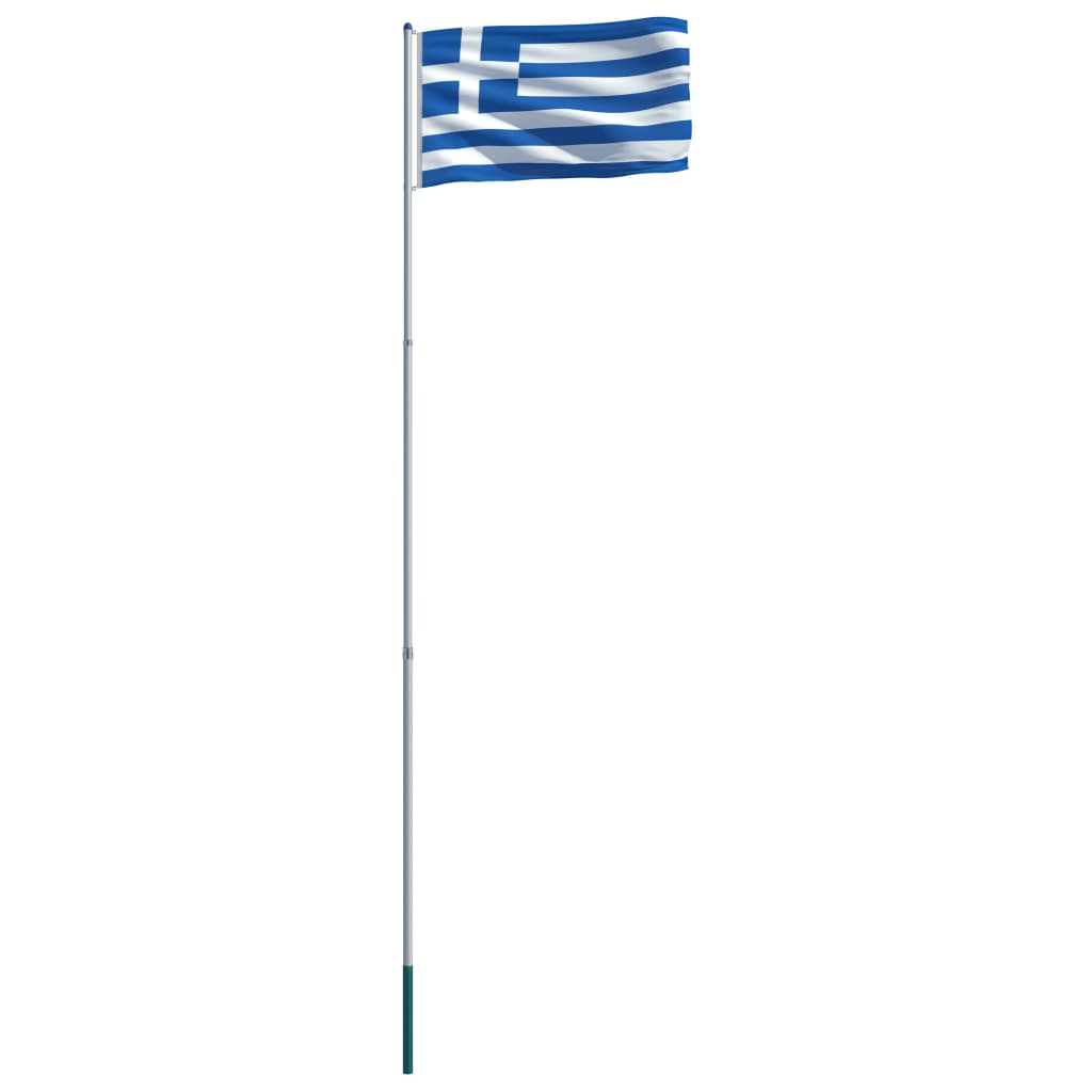 vidaXL Graikijos vėliava su stiebu, aliuminis, 6m