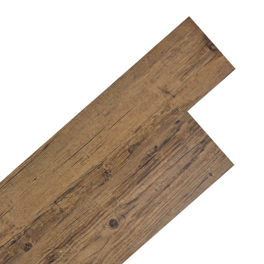 vidaXL Grindų plokštės, riešutmedžio rudos, PVC, 2,51m², 2mm