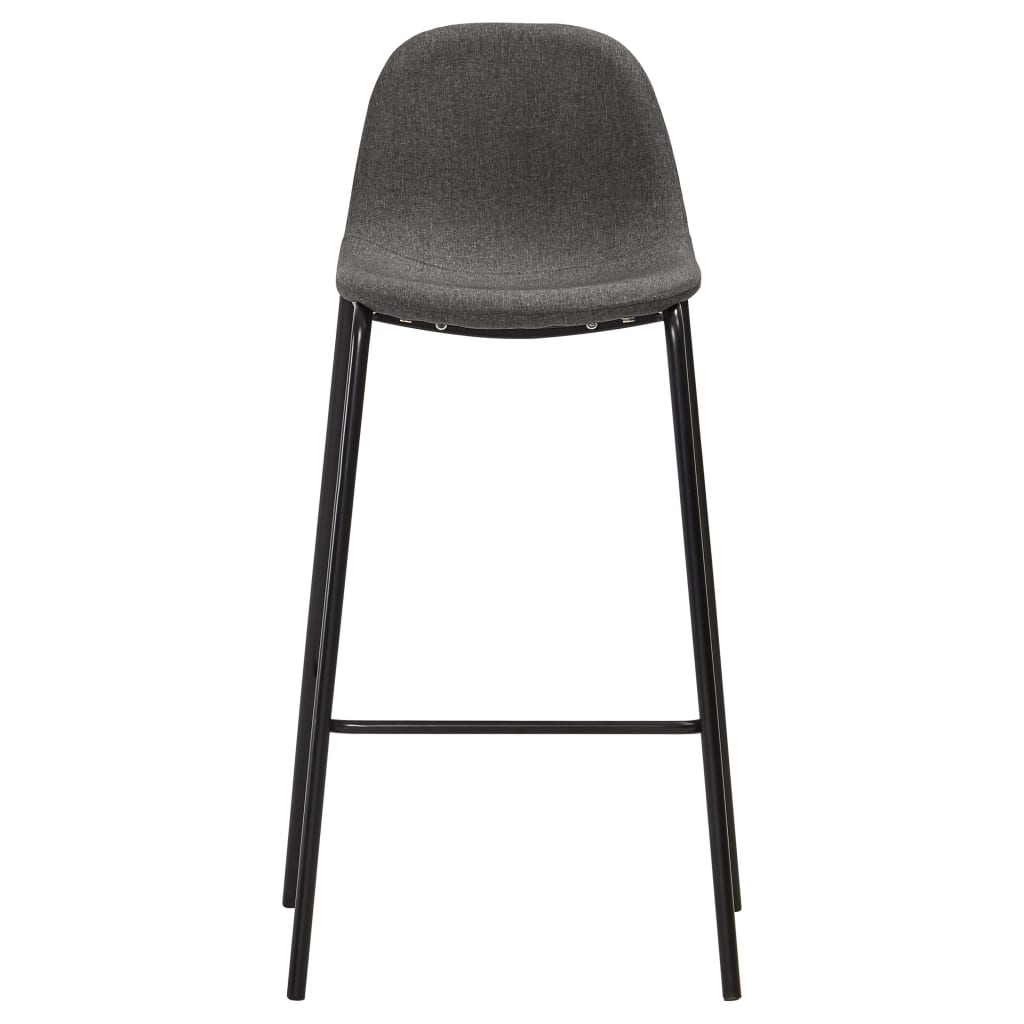 vidaXL Baro kėdės, 2 vnt., tamsiai pilkos spalvos, audinys