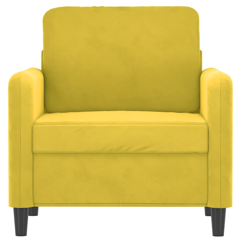 vidaXL Krėslas, geltonos spalvos, 60cm, aksomas