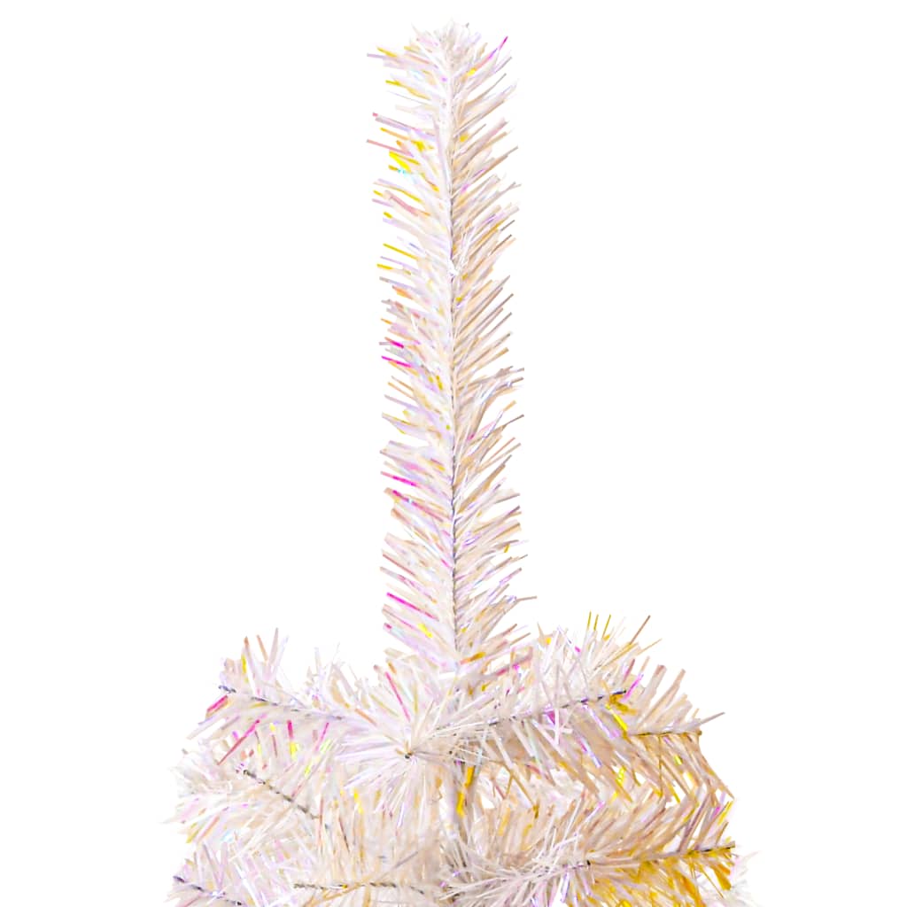 vidaXL Dirbtinė Kalėdų eglutė su spalvotom šakom, balta, 210cm, PVC