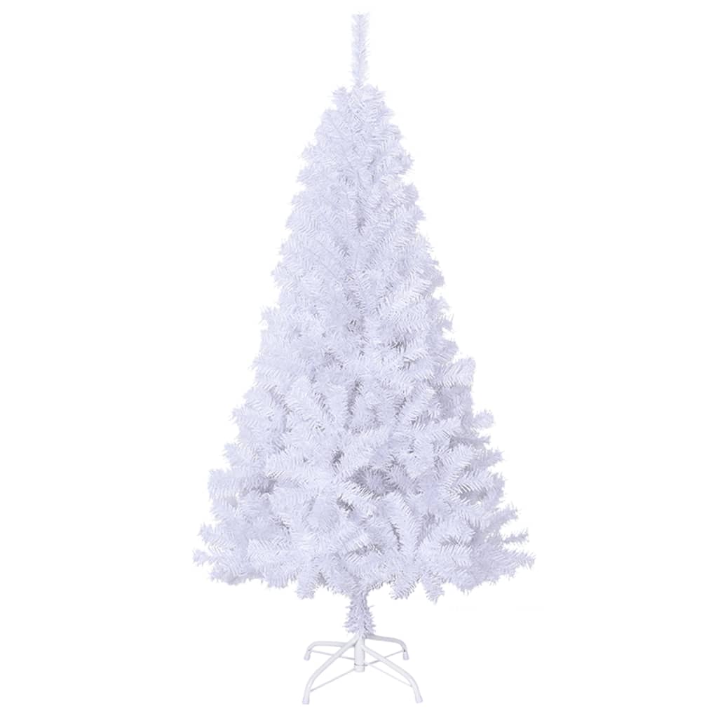 vidaXL Dirbtinė Kalėdų eglutė su storomis šakomis, balta, 150cm, PVC