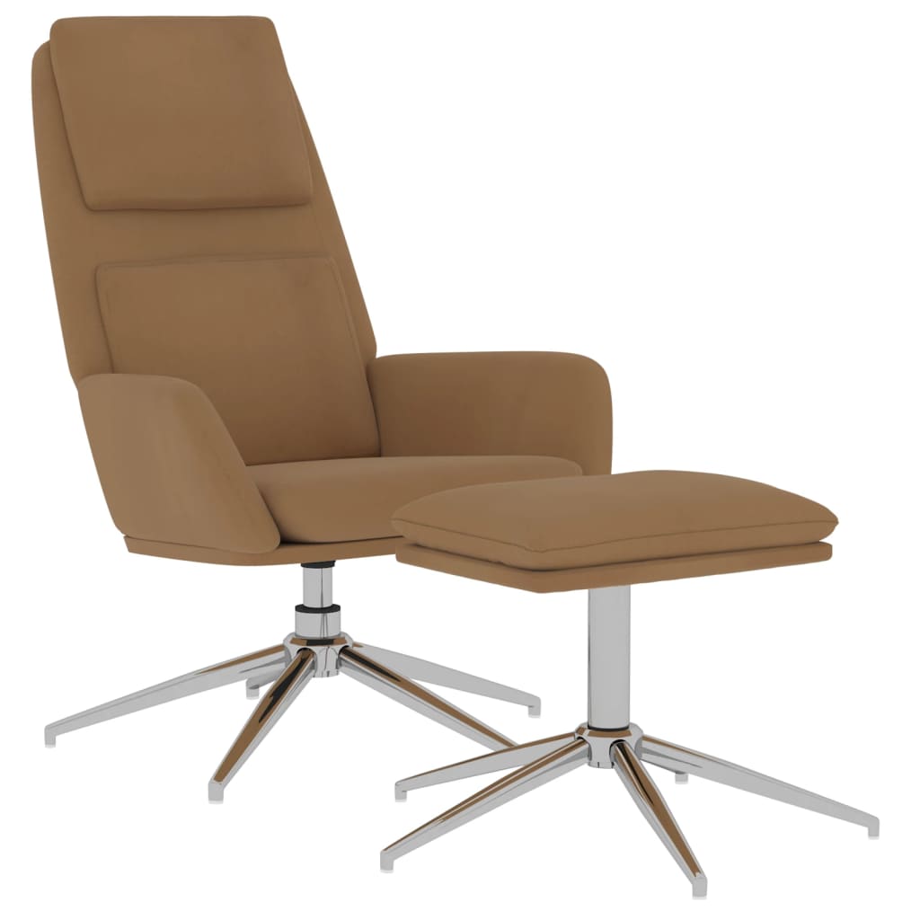 vidaXL Poilsio kėdė su taburete, taupe spalvos, mikropluošto audinys