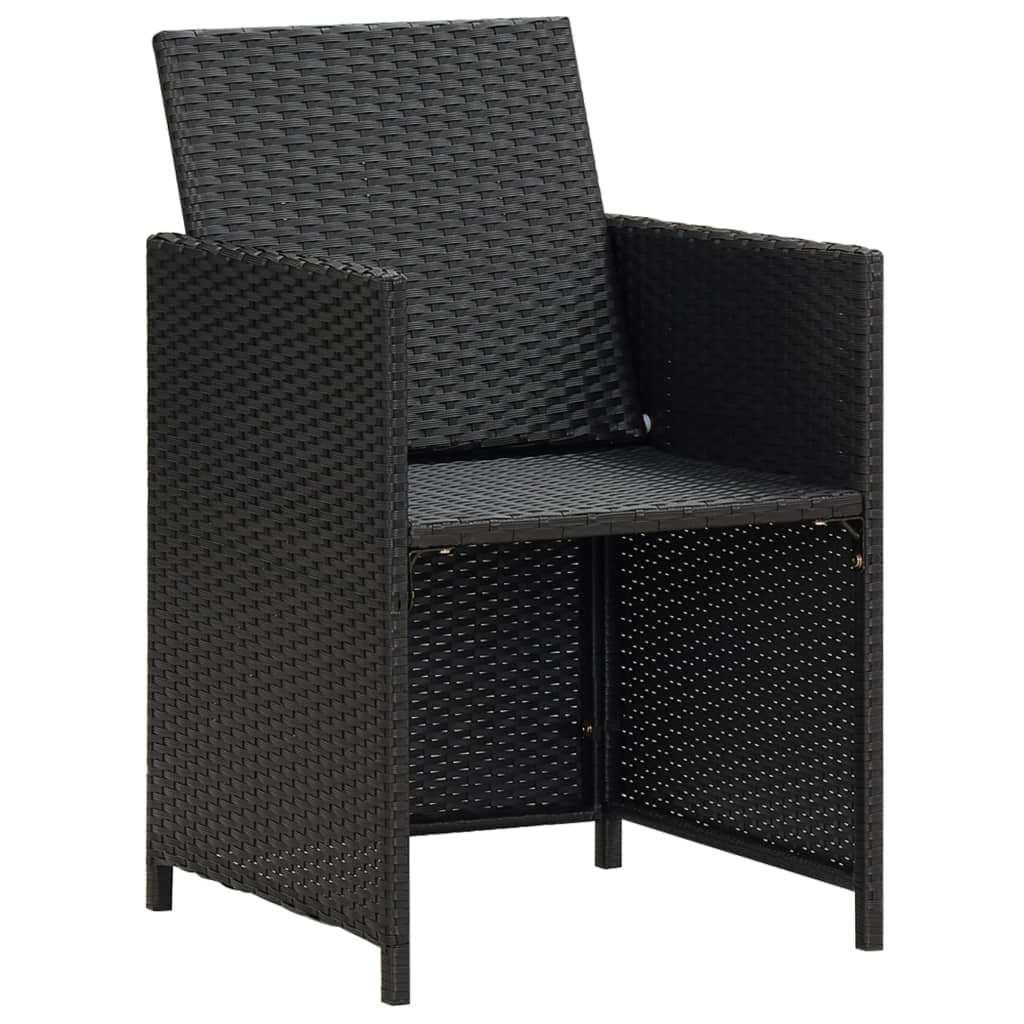 vidaXL Sodo kėdės, 2 vnt., ratanas, juodos