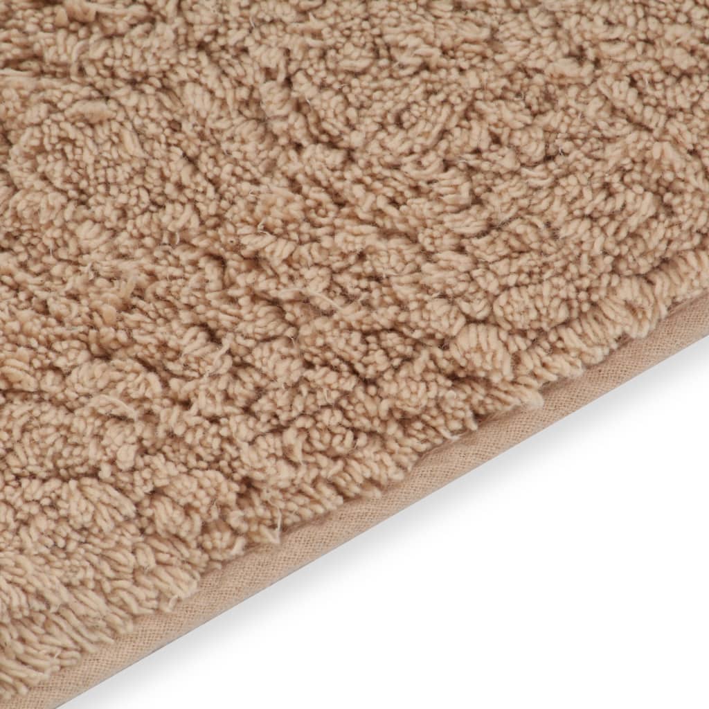 vidaXL Vonios kilimėlių rinkinys, 2d., audinys, smėlio spalvos