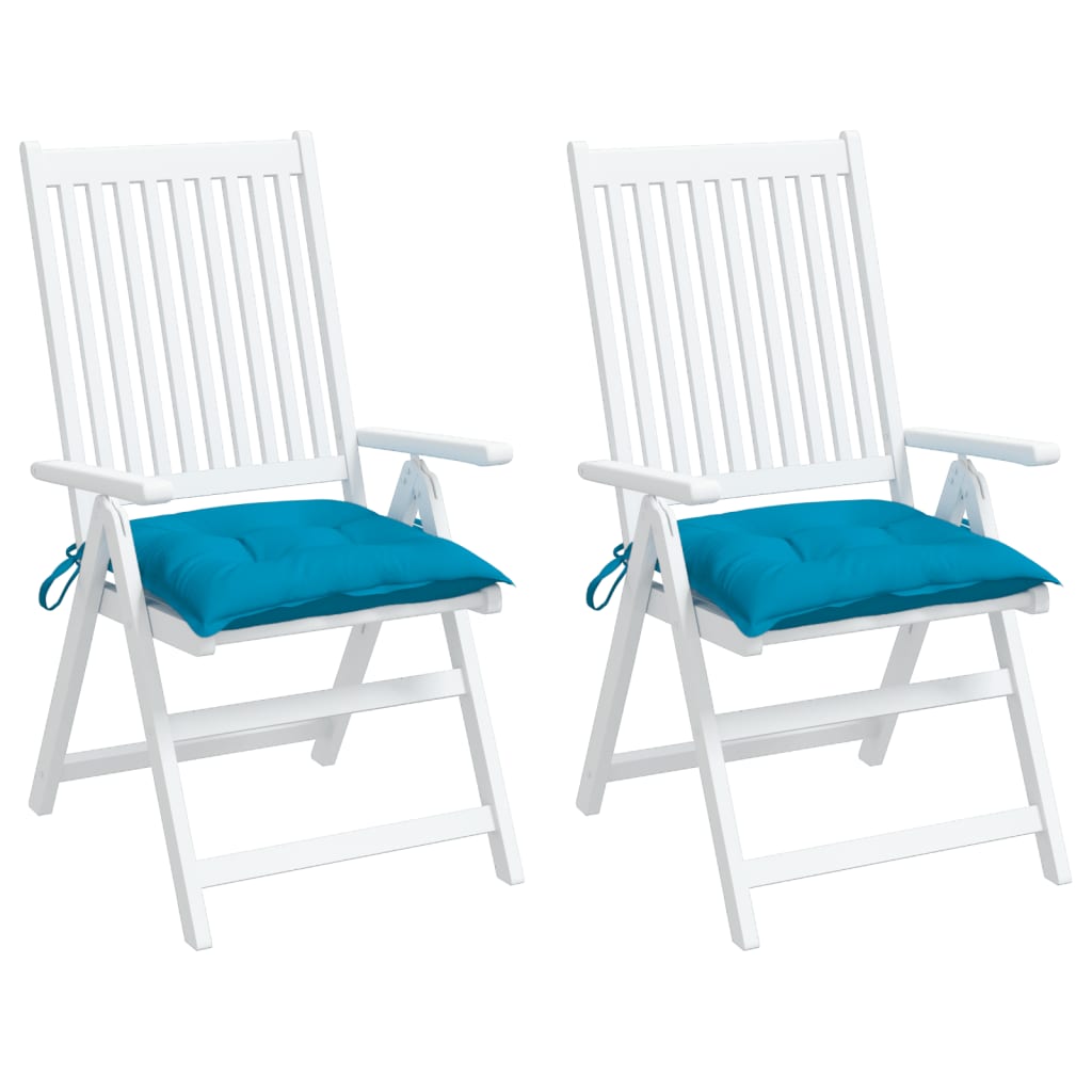 vidaXL Kėdės pagalvėlės, 2vnt., šviesiai mėlynos, 50x50x7cm, audinys