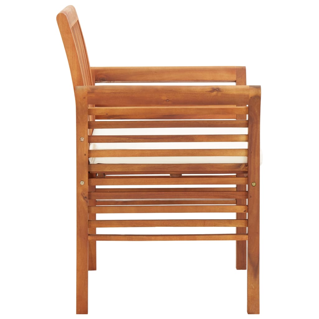 vidaXL Sodo valgomojo kėdė su pagalvėle, akacijos medienos masyvas