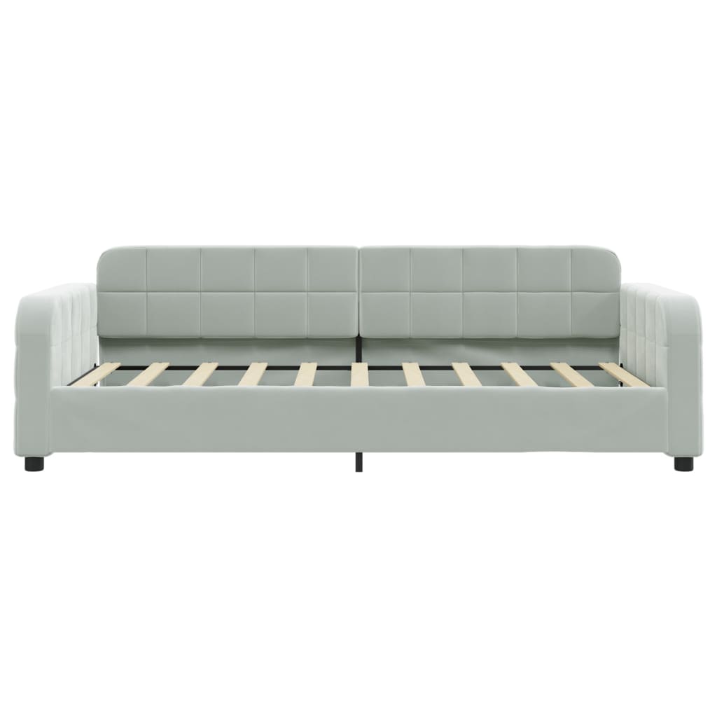 vidaXL Sofa, šviesiai pilkos spalvos, 90x190cm, aksomas