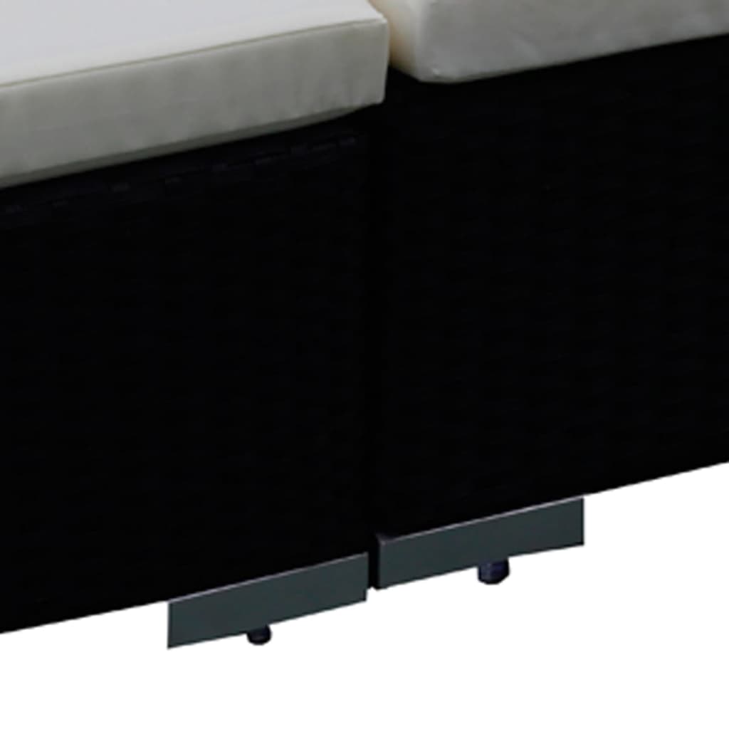 vidaXL Sodo komplektas su pagalvėlėmis, 12 dalių, juodas, poliratanas