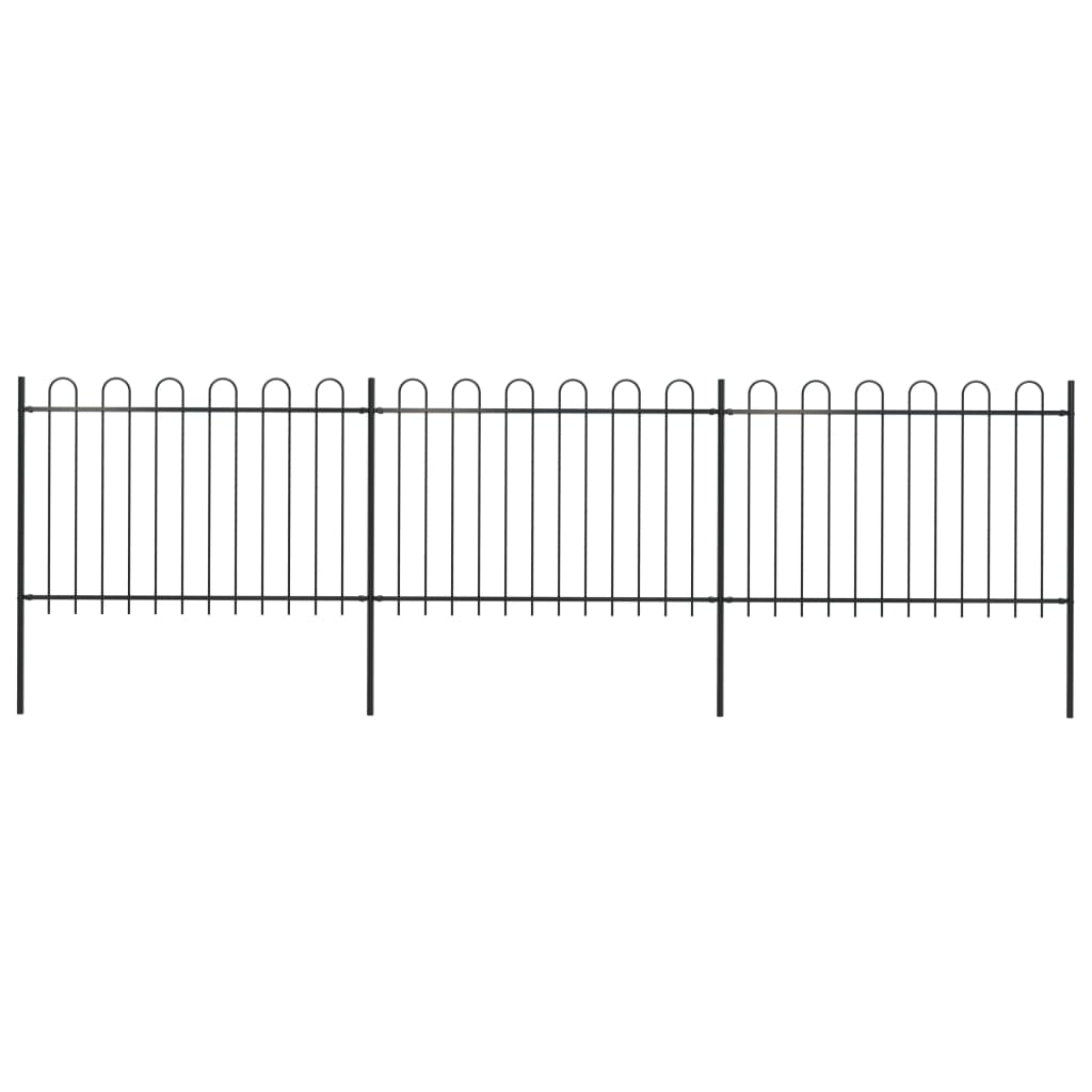 vidaXL Sodo tvora su apvaliais viršugaliais, juoda, 5,1x1,2 m, plienas