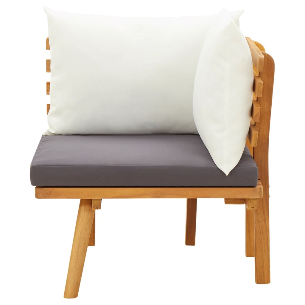 vidaXL Kampinė sodo sofa su pagalvėlėmis, akacijos medienos masyvas