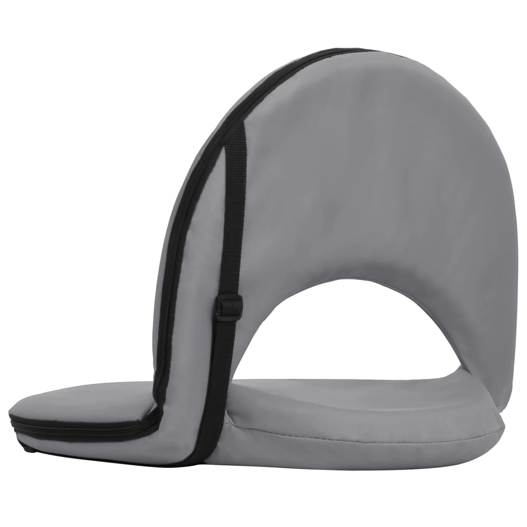 vidaXL Sulankstomos pagalvėlės-kėdės, 2vnt., pilkos, plienas/audinys