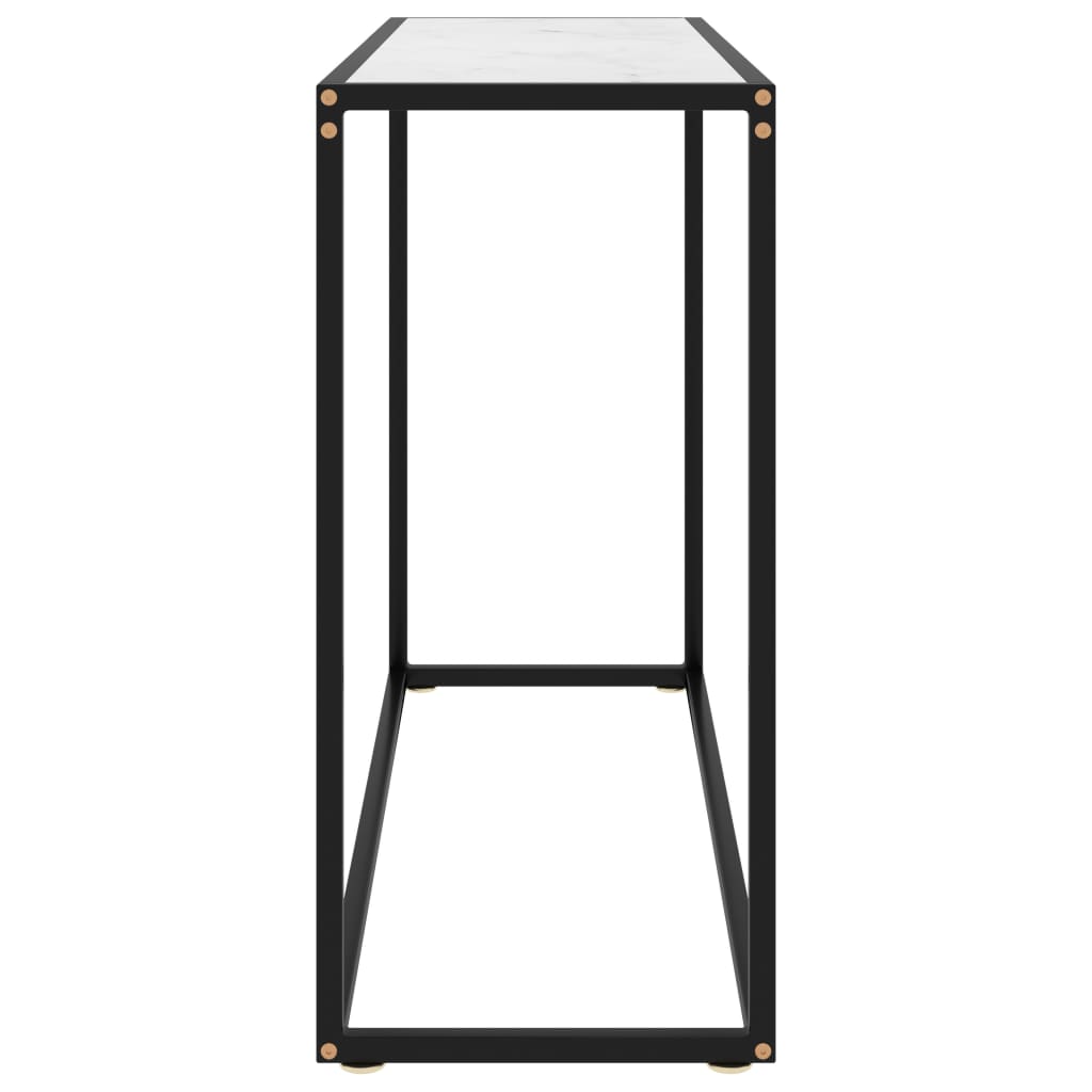 vidaXL Konsolinis staliukas, baltas, 100x35x75cm, grūdintas stiklas