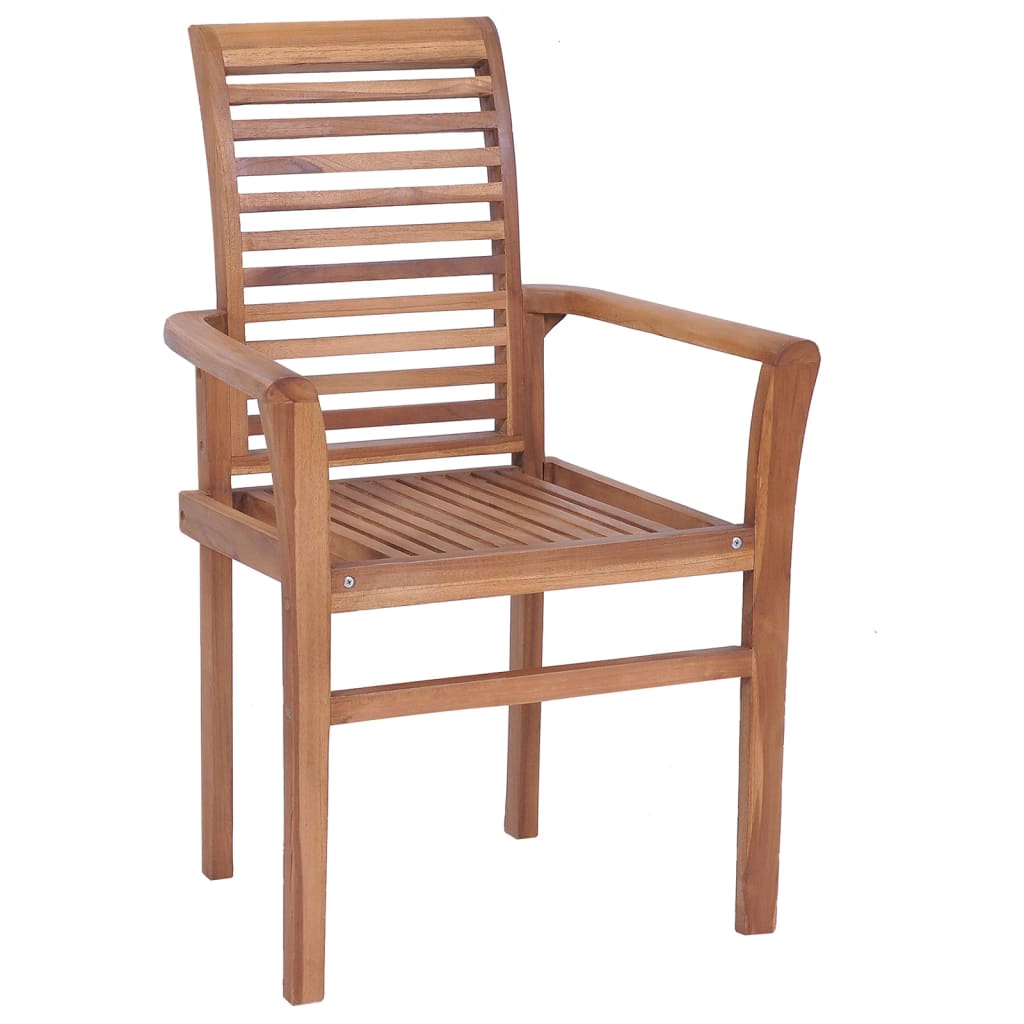 vidaXL Sudedamos valgomojo kėdės, 8vnt., tikmedžio medienos masyvas
